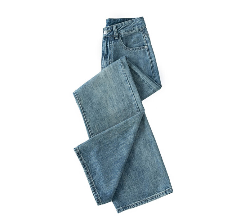 Langsha Narrow Fit Women's Jeans Spring Autumn 2026 New Wide Leg High Waist Loose Draped Slim Straight Floor-Length Pants 23