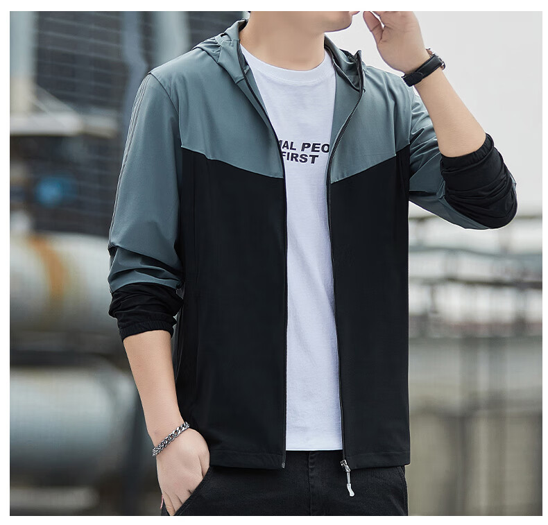 ROMON Men's Summer Sun Protection Jacket Ice Silk Breathable Casual Outdoor UV Protection Fishing Quick-Dry Coat 1226 Dark Blue 6X 15