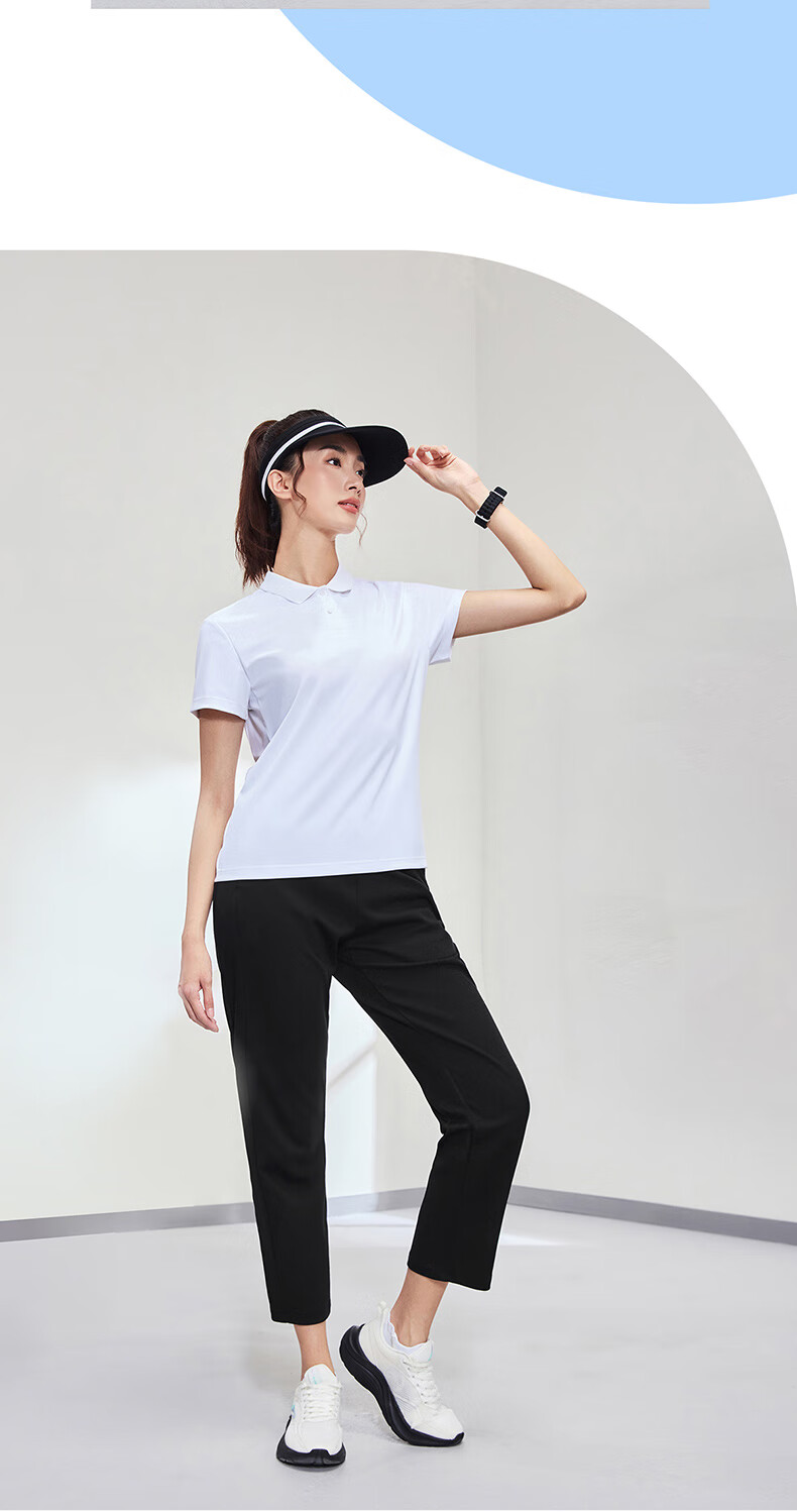 ERKE Women's Sports Casual Pants Autumn Ice-Feel Antibacterial Straight Loose Solid Color Outdoor Knit Trousers 7