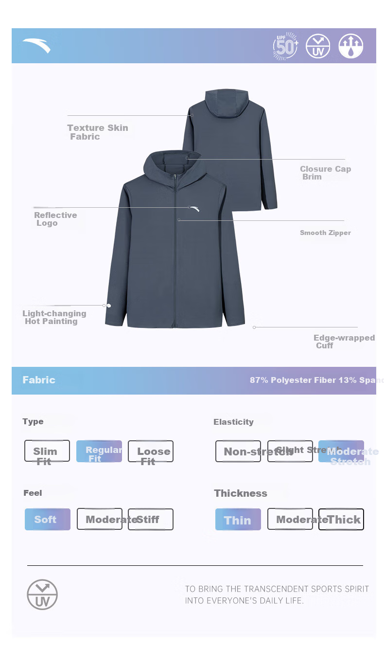 Anta Juejue Purple 5.0 | Moisture-Wicking Quick-Dry UV Protection Men's Summer Skin Jacket Hooded Lightweight Fishing Shirt 23