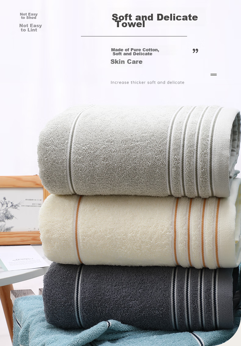 Grace Antibacterial Skin-Friendly Soft Absorbent Quick-Dry Class A Large Bath Towel Gray Sports 5