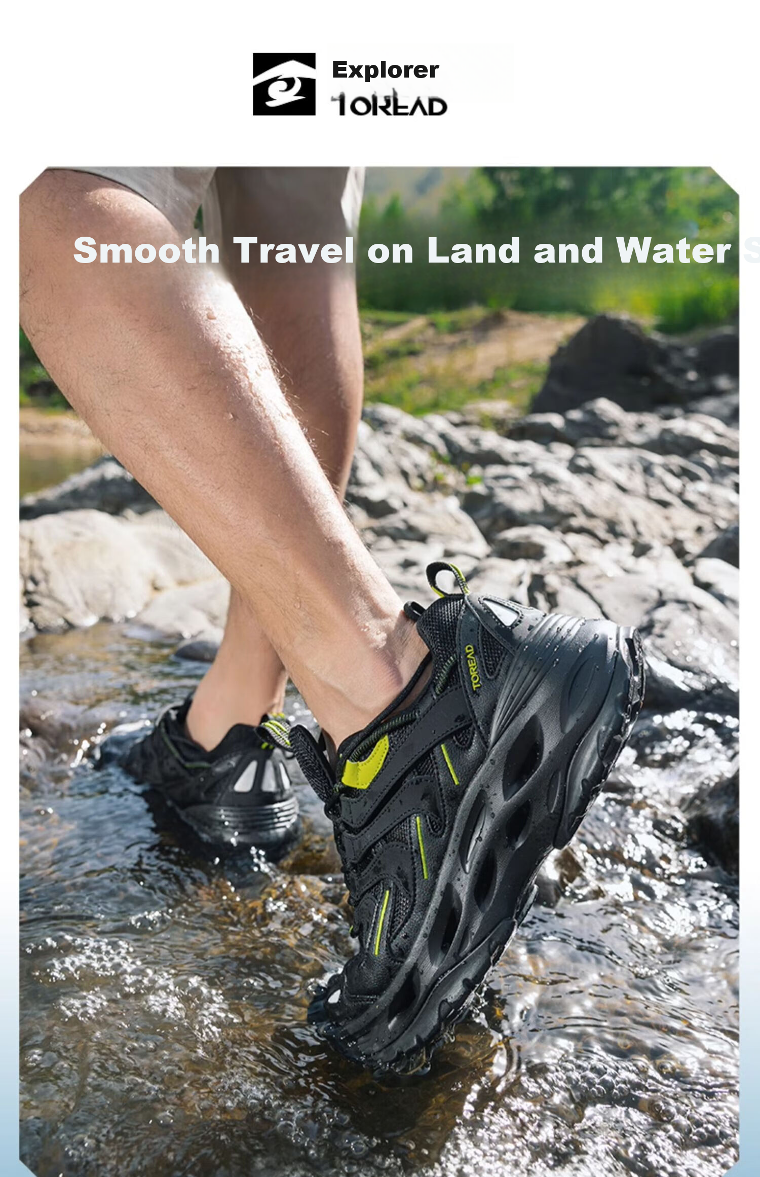 TOREAD Men's Water Shoes, Non-Slip Breathable Hiking Water Shoes, Outdoor Mountaineering Wear-Resistant Casual Sports Shoes TFEEBM81775 1