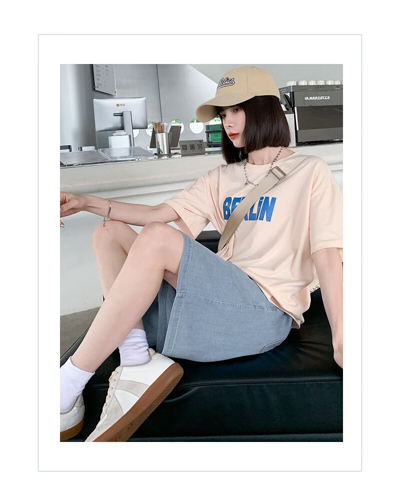 LangSha Tencel Soft Denim Shorts for Women, Summer 2025 New High-Waisted A-Line Slimming Loose Straight-Leg Mid-Length Shorts 20