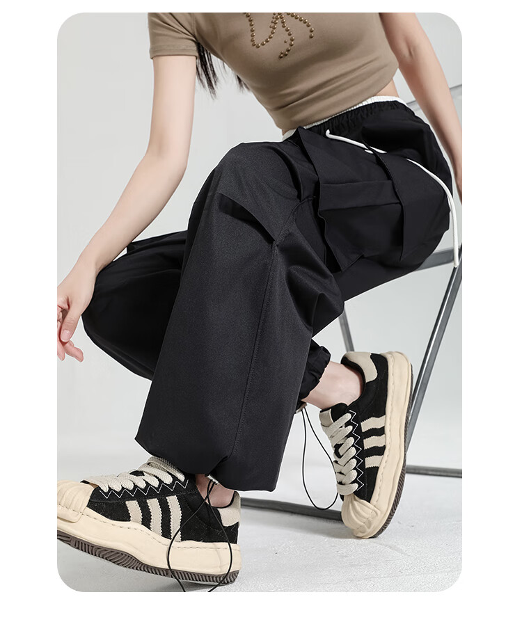 Free Style Women's Cargo Pants Summer Thin 2026 New High Waist Slim Drawstring Jogger Paratrooper Wide Leg Hiking Casual Pants 25