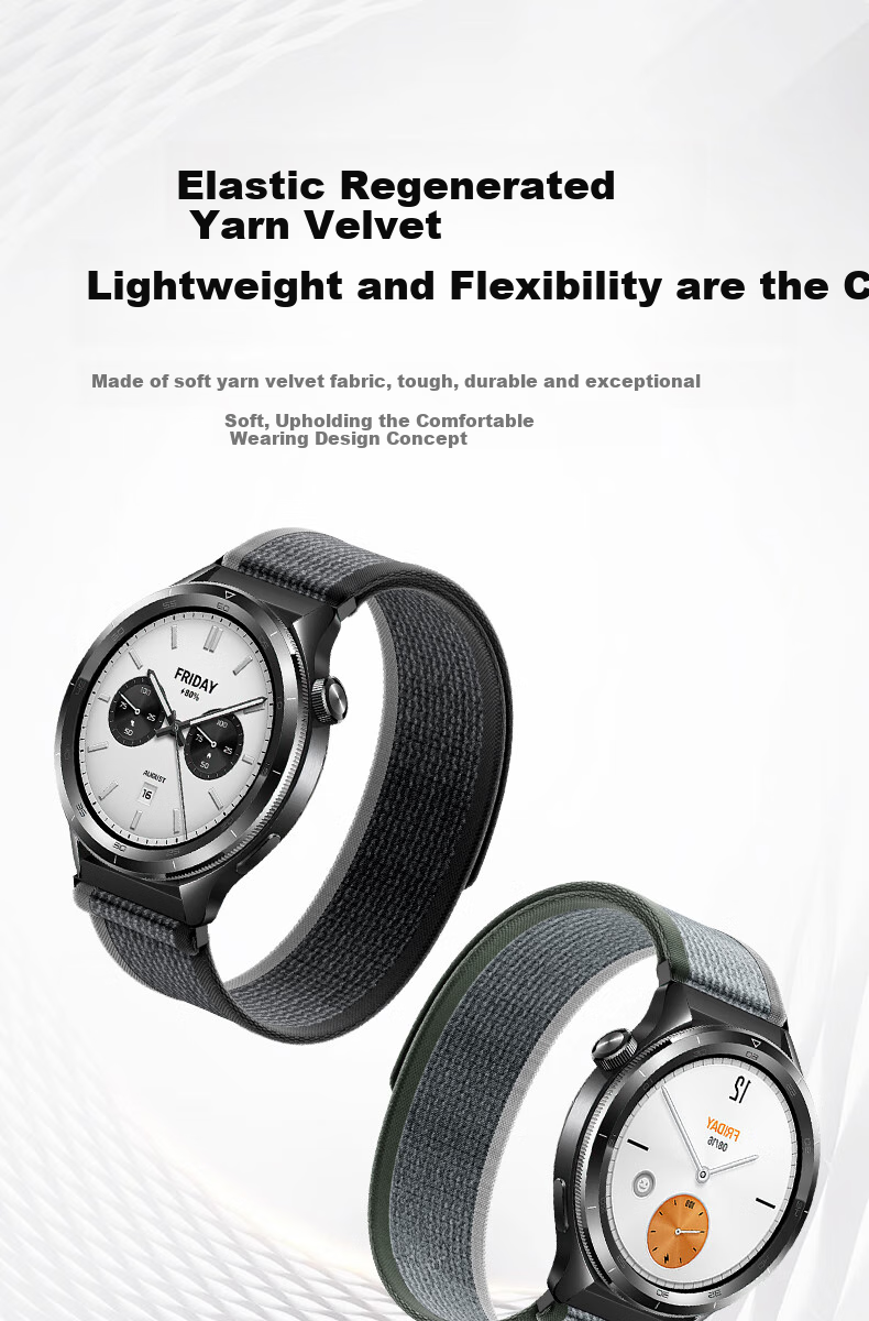 CangHua Compatible with Xiaomi Watch Band for Xiaomi Watch S5/S4, 15th Anniversary Edition, S3/S2/S1/S1Pro/Color, Loop Woven Nylon Strap, Black 4