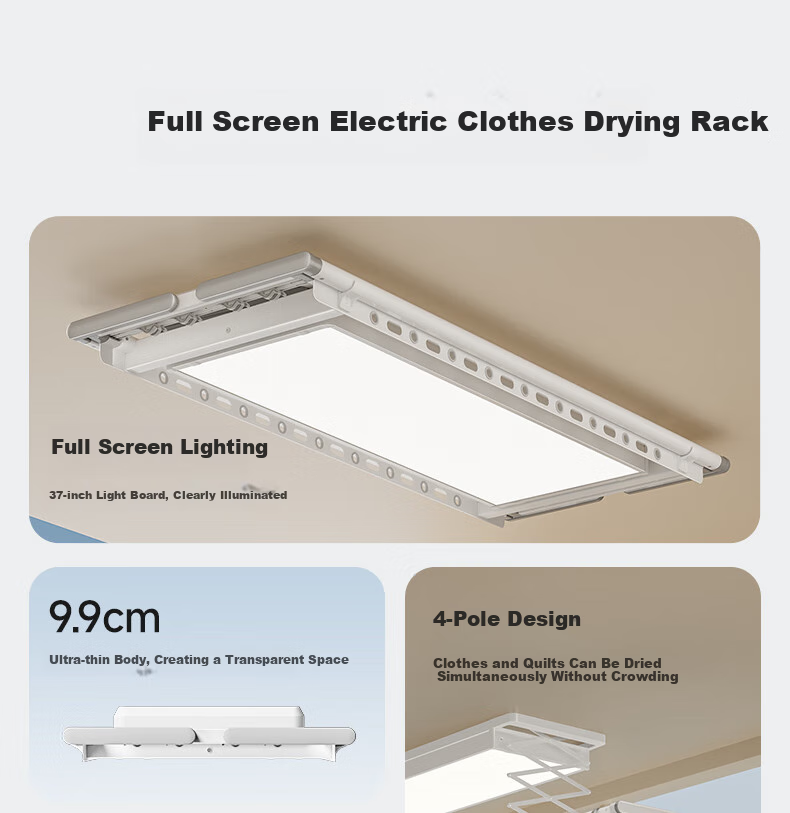 Mr.Bond Ultra-Thin Invisible Embedded Electric Clothes Drying Rack, Fully Automatic Intelligent Retractable Clothes Drying Machine M18A 3