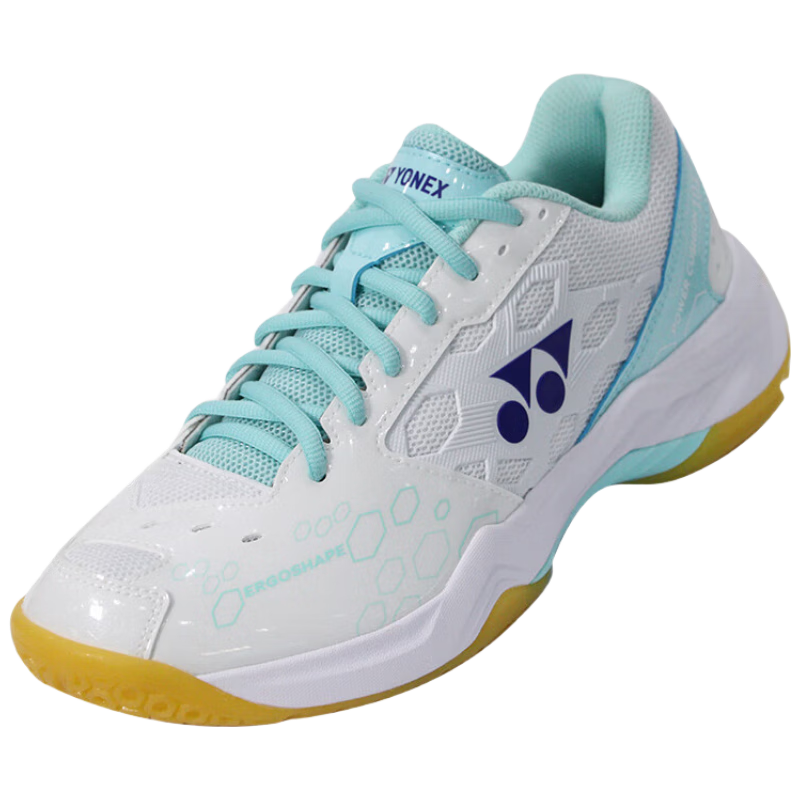 YONEX Badminton Shoes, Men's And Women's Training Models, Breathable And Shock-Absorbing, SHB101CR, White Mint, Size 42