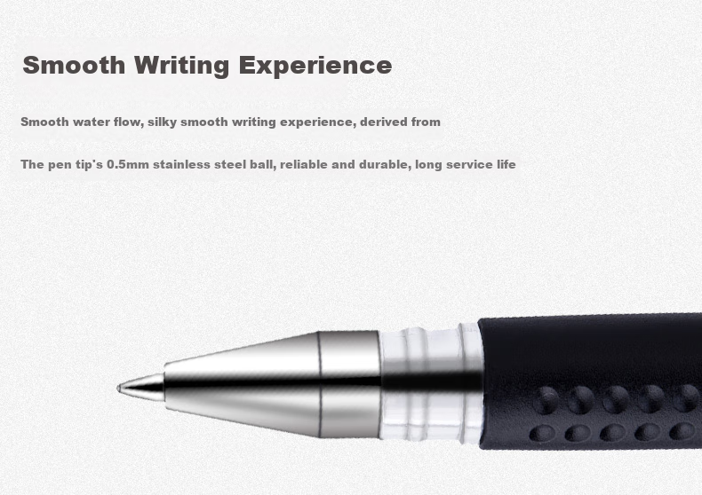 HERO Gel Pen, 858 Black Carbon Ink, Signature Pen, Student And Office Quick Writing, Pack of 12 2