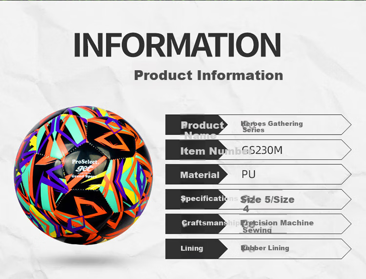 ProSelect Children's Soccer Ball, Size 4, Wear-Resistant, for Primary And Secondary School Students' Training And Matches, GS232M4 5