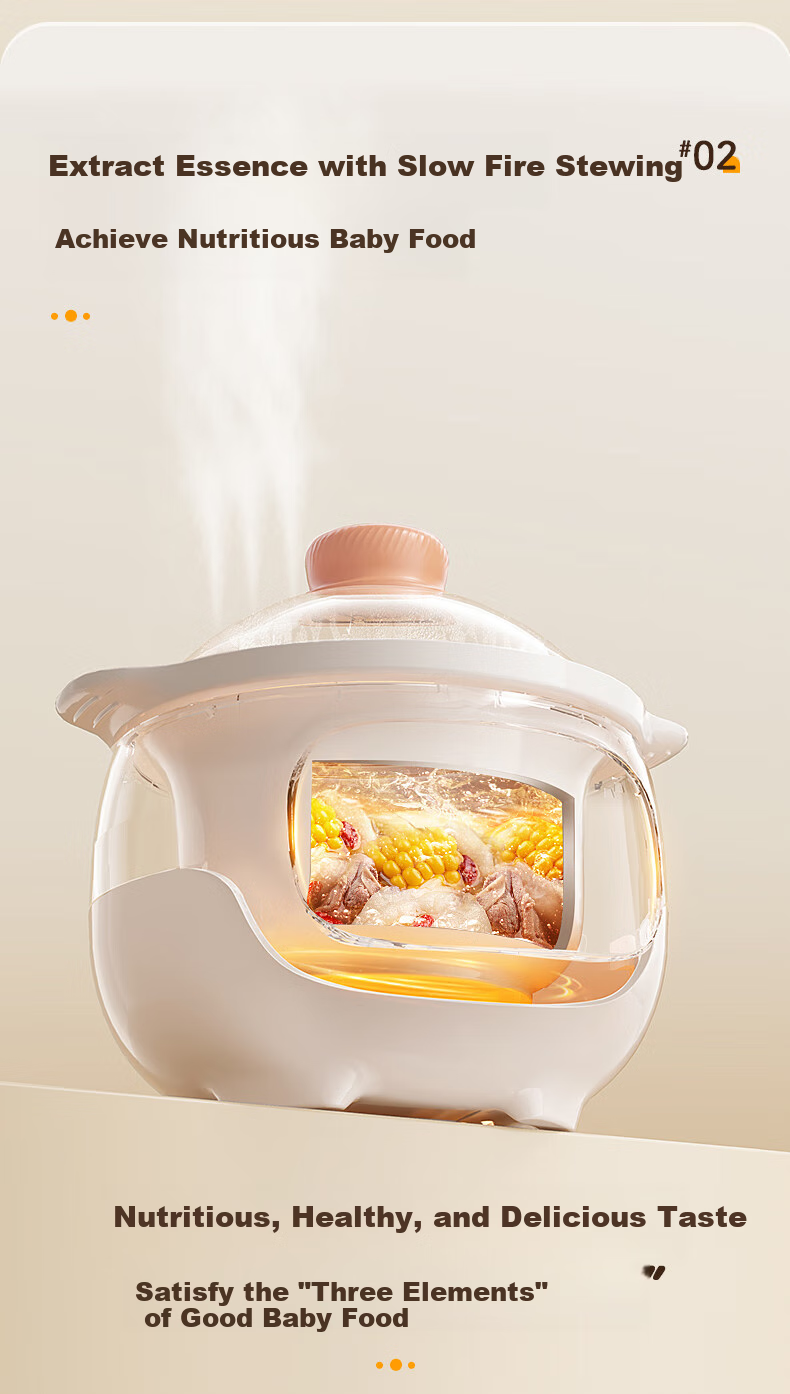 SUPOR Baby Food Cooker, Infant Electric Stew Pot for Different Age Groups, Food Processor, Rice And Oil Cooking Pot BB07 10