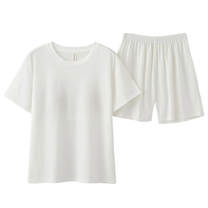 Free Style Ice Silk Summer Cooling Pajama Set for Couples, Men's and Women's Lounge Wear with Chest Pad, Casual Simple Wearable Outdoors