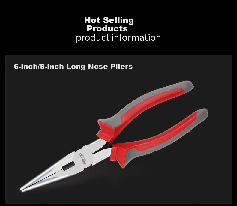 DELIXI ELECTRIC Wire Cutters, Electrician's Pliers, Household Tiger Mouth Pliers, Wire Cutting Pliers, Labor-Saving, 6 Inches, 160mm 2