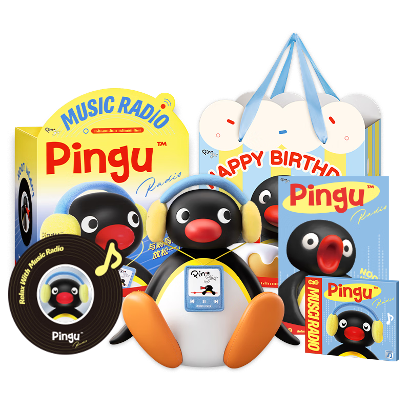 MARtube Pingu Bluetooth Desktop Speaker Wireless Head Bobbing Music Player Practical Gift for Housewarming, Wedding, Girlfriend, Women's Day, Birthday for Him and Her