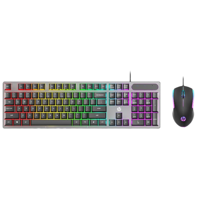 HP KM300F Keyboard And Mouse Combo Mechanical Gaming Wired USB Interface for Laptops And Desktop Computers, Suitable for Business And Office Use