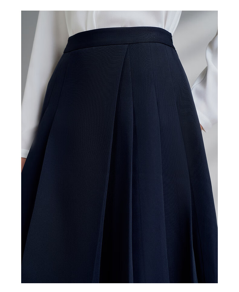 G2000 Multi-Dimensional Elasticity/Mall-Matching Women's Clothing, Spring And Summer Casual Versatile A-Line Skirt, Black, S/34 4