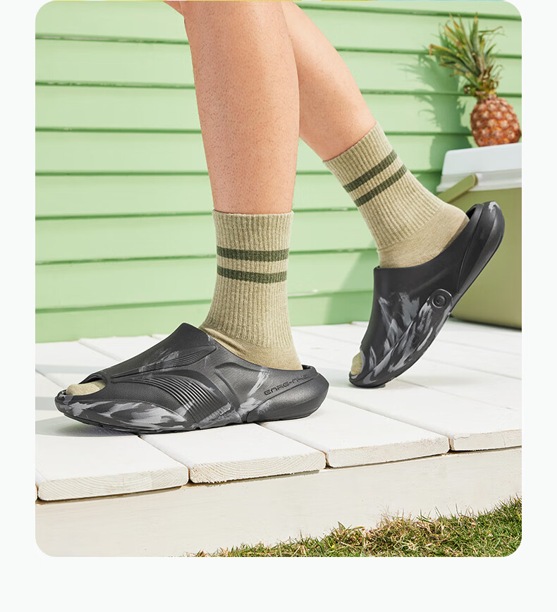 361° Men's Slippers Feibiao Summer Beach Outdoor Water Shoes Comfortable Soft Elastic Sports Slippers 672621110-5 28