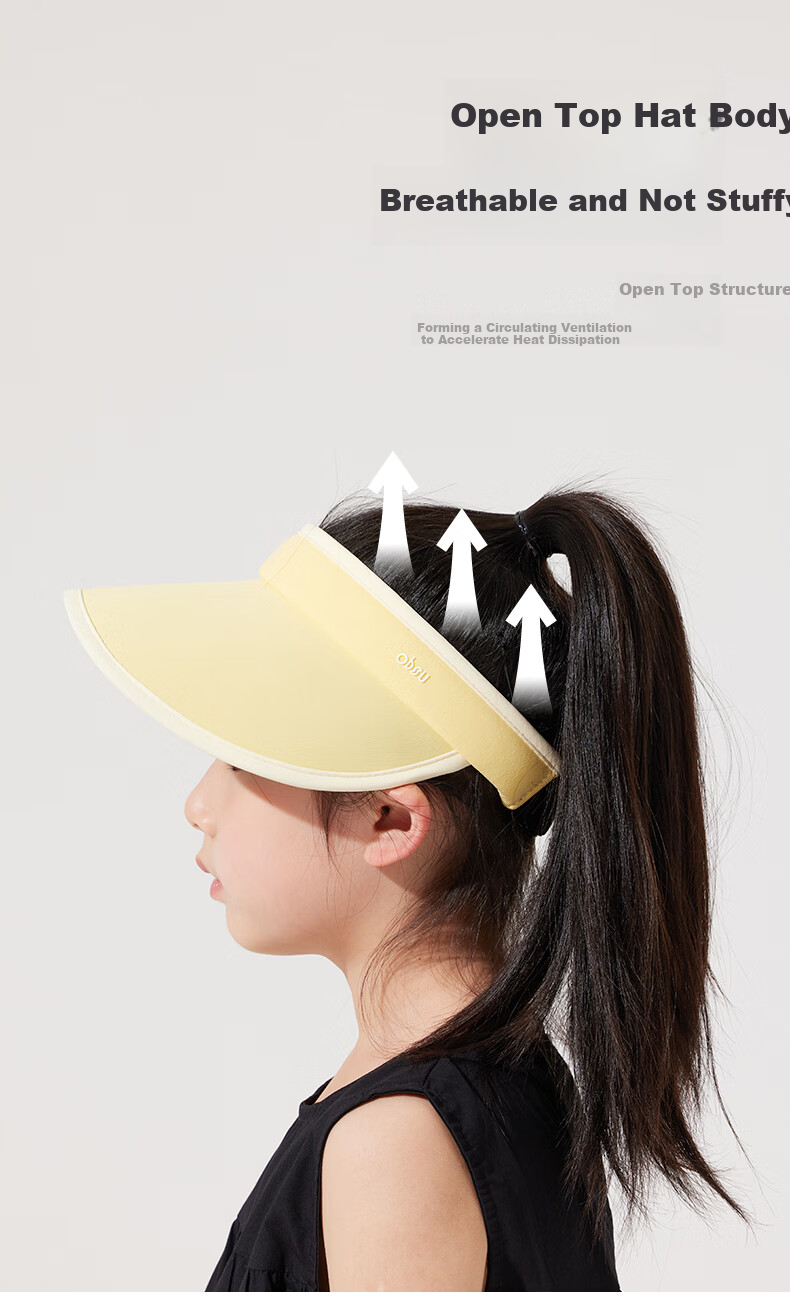 Obsu Japanese Obsu Anyu Children's Hat, Sun Protection, UV Protection, Foldable Sun Hat for Boys And Girls, Sports Black, Children's Hat 7