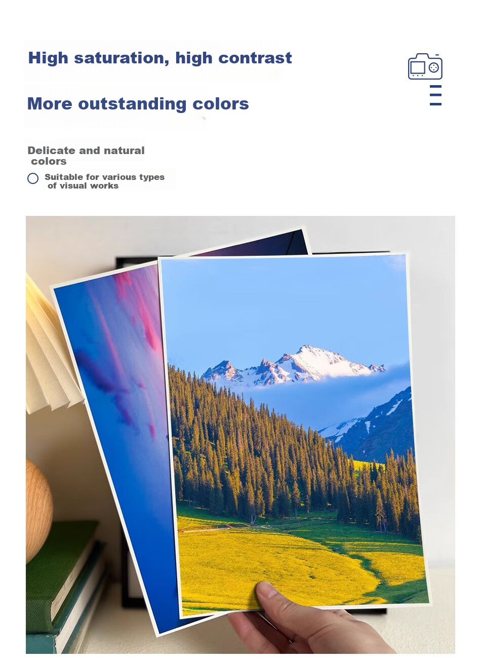 FANTAC Coarse Flock Illustration Art Paper, Photo Paper for Hand-Drawn Portraits And Photos, A4 Inkjet Printing Photo Paper, Matte Cardstock for Home Use, 20 Sheets, 9895-708 7