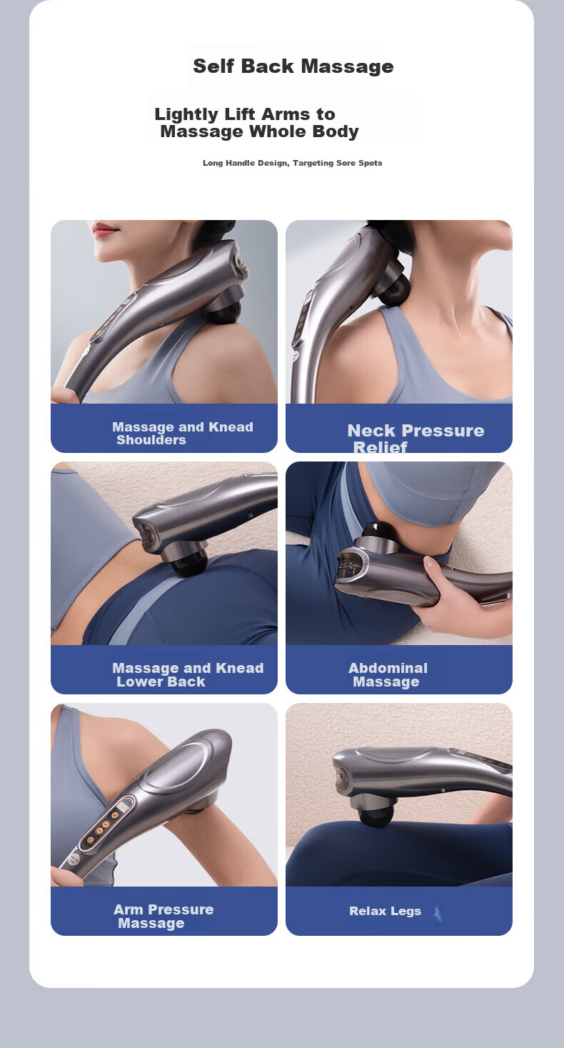 AUX Cervical Massager 4401-C (Rechargeable), Xiaohaitun Massage Stick, Fascia Gun, Percussion Hammer, Handheld Massage Device, Mid-Autumn Festival Gift 6