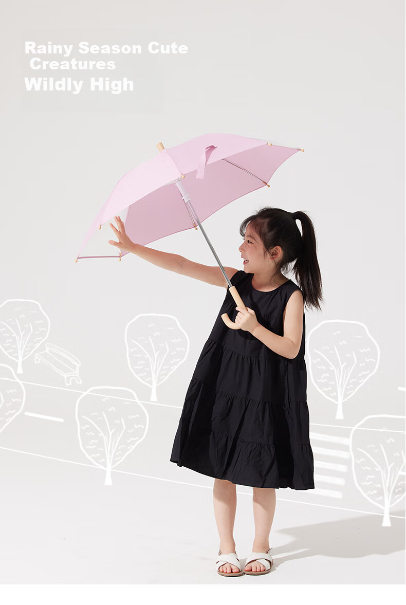 Obsu Japanese Transparent Children's Umbrella with Long Handle, Lightweight POE Cute Fresh Gentleman Blue Children's Transparent Umbrella 7