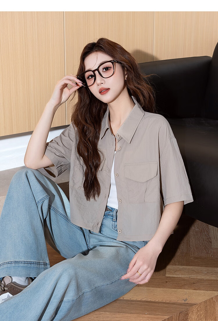TonLion 2025 Spring Women's Casual Workwear-Style Short-Sleeve Shirt 5