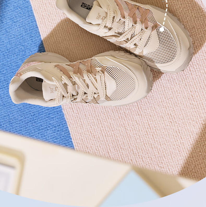 361° Women's Sports Shoes, Spring And Summer Ballet Flats, Mesh Casual Low-Top Chunky Sneakers, 682526769-3 8