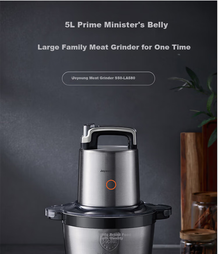 Joyoung Home Use 5L Large Capacity Meat Grinder, Double-Layer Grinding Blade, Dual-Speed Adjustment, All-Steel Mincer, Meat Mincer S50-LA580 4