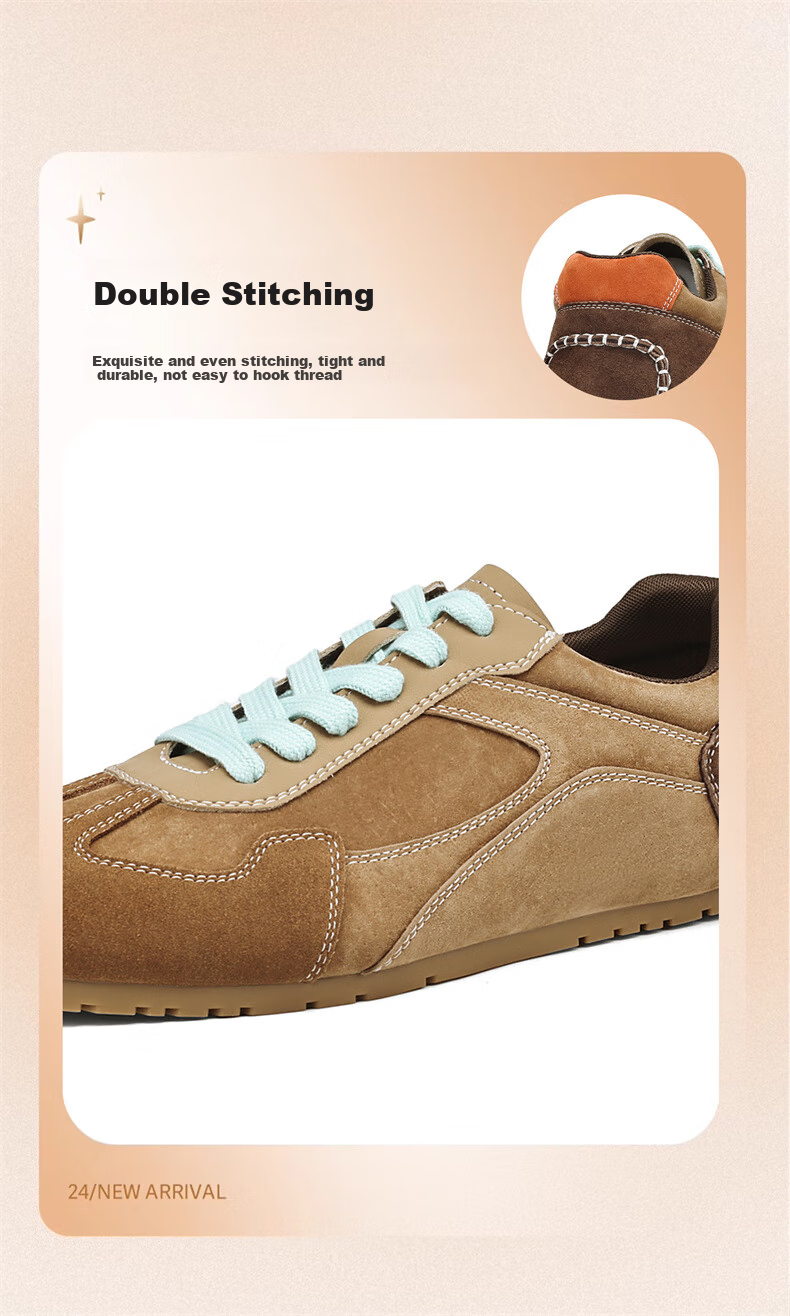 DAPHNE Casual Shoes for Women, Retro Versatile Dexun Shoes, Color-Block Flat Comfortable Women's Shoes 4024404233 Khaki 39 3