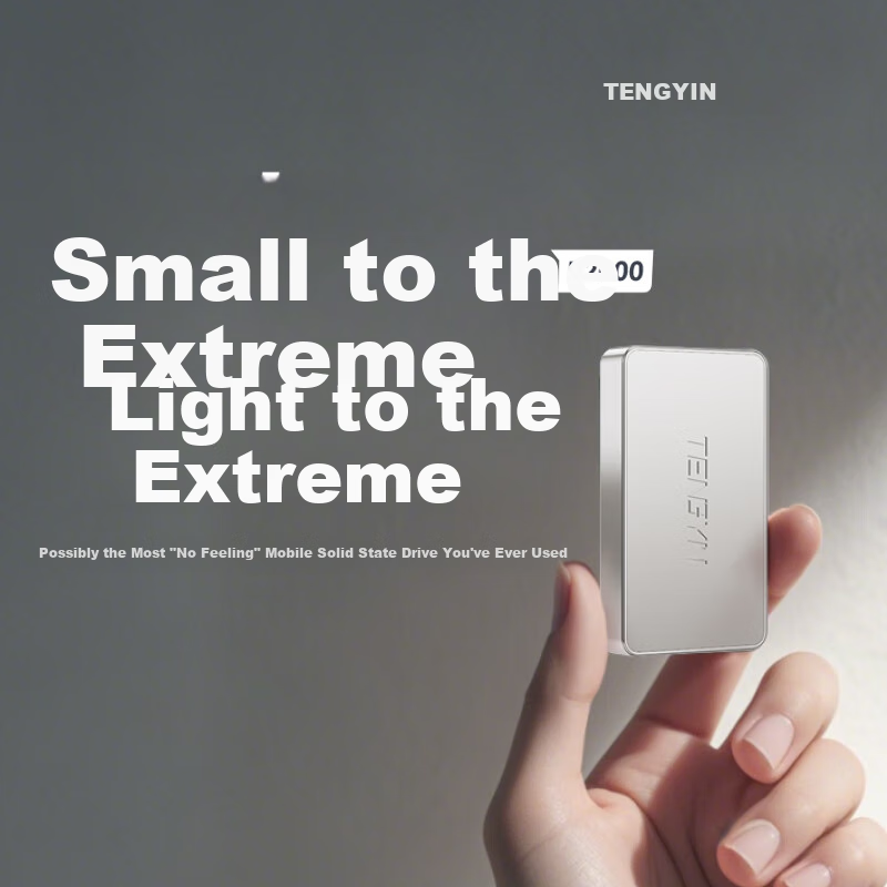 Портативный твердотельный накопитель TENGYN P2000 1 ТБ, 2100 МБ/с, полуночно-черный