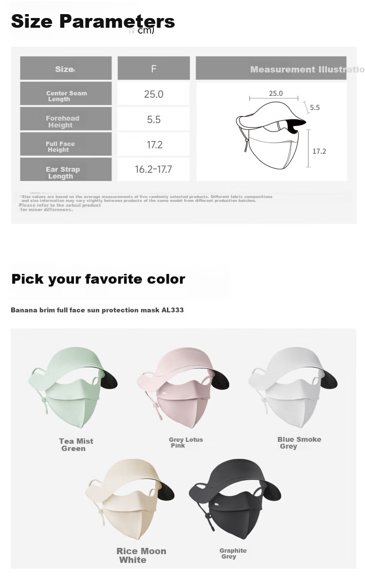 Beneunder Face Covering for Women with Brim, Full Face Sun Protection Mask, UV Protection Mask, Tea Mist Gree 12