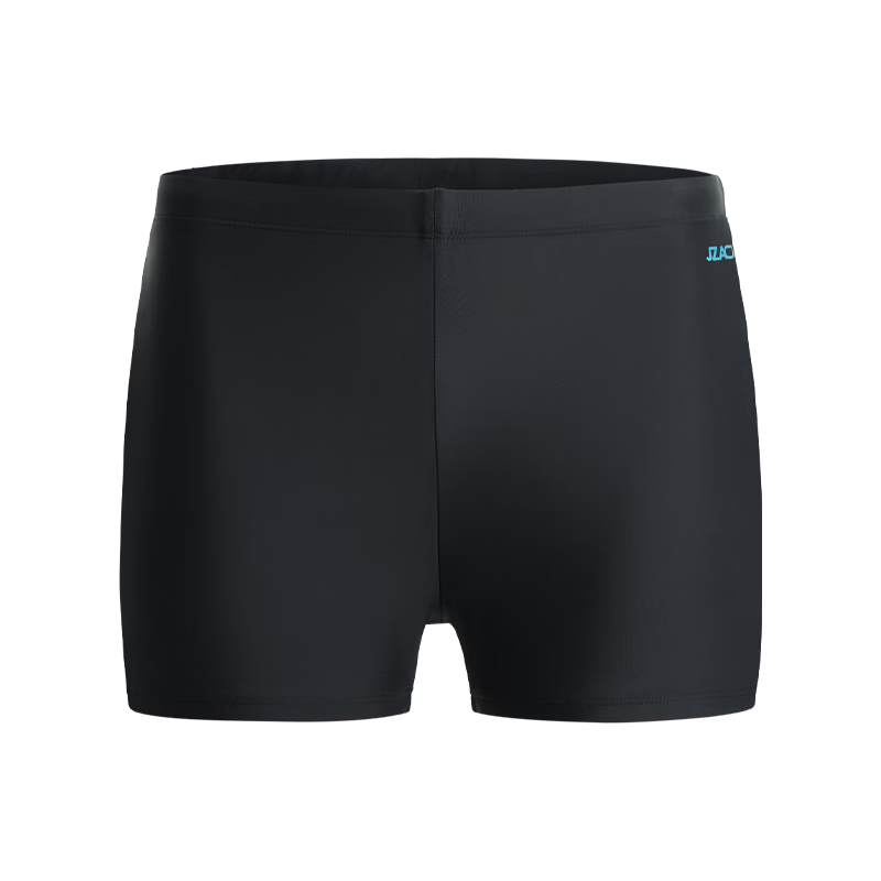 JD Jingzao Men's Elastic Three-Quarter Swim Trunks Comfortable Square-Leg Quick-Dry Hot Spring Swimming Shorts Black 3XL