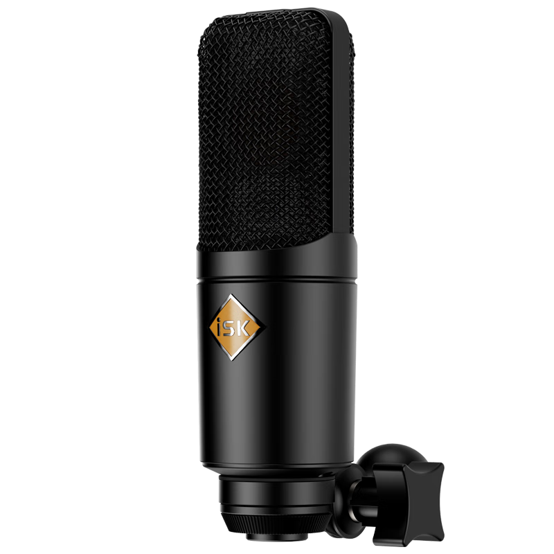 ISK AT200 Condenser Microphone, Large Diaphragm Anti-Interference Mic, Omnidirectional Pickup for Mobile Phones And Computers, Sound Card Live Streaming Singing Shouting Recording Professional 48v Microphone