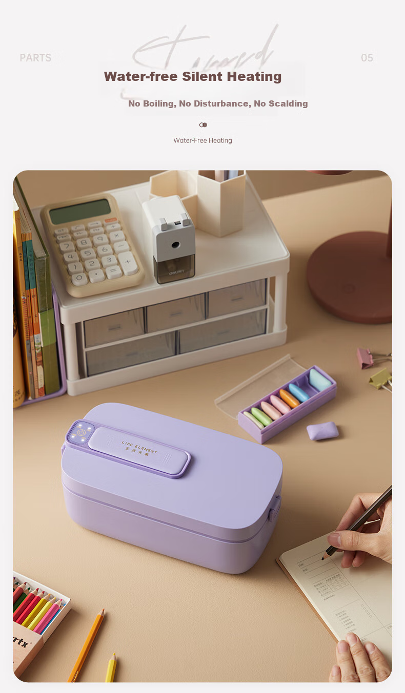 LIFE ELEMENT Rechargeable Electric Lunch Box, No Water Required, Student Lunch Box, Portable, Car-Friendly/USB Rechargeable Power Bank, Freezing Food Storage Container, F79-01 7