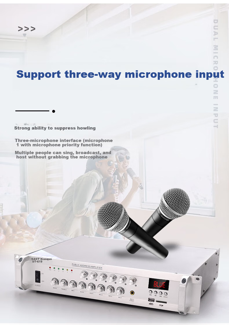 SAST ST-619 High-Power Bluetooth Constant Voltage Amplifier, 300W Public Address System Speaker, Ceiling-Mounted Audio Speaker, Home Theater Combinatio 5