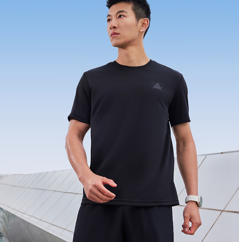Peak Quick-Dry Men's Sports Set Summer Running Casual Breathable Badminton Two-Piece Short Sleeve and Shorts DF152007 106