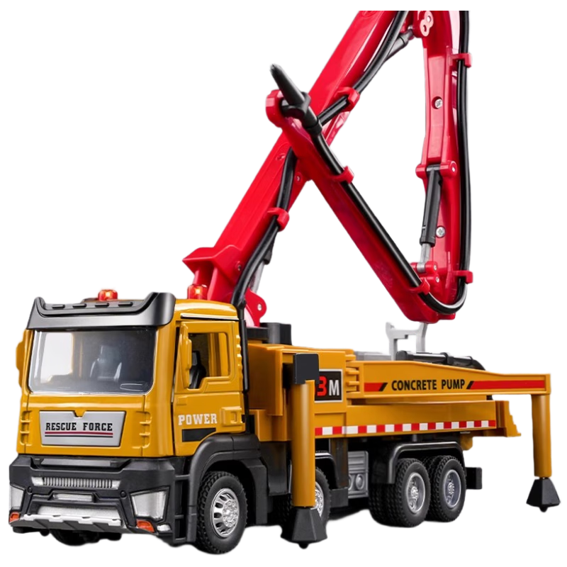 Mabao Twin Children's Day Cement Pump Truck Toy Concrete Mixer Engineering Alloy Vehicle for Boys Age 3-6