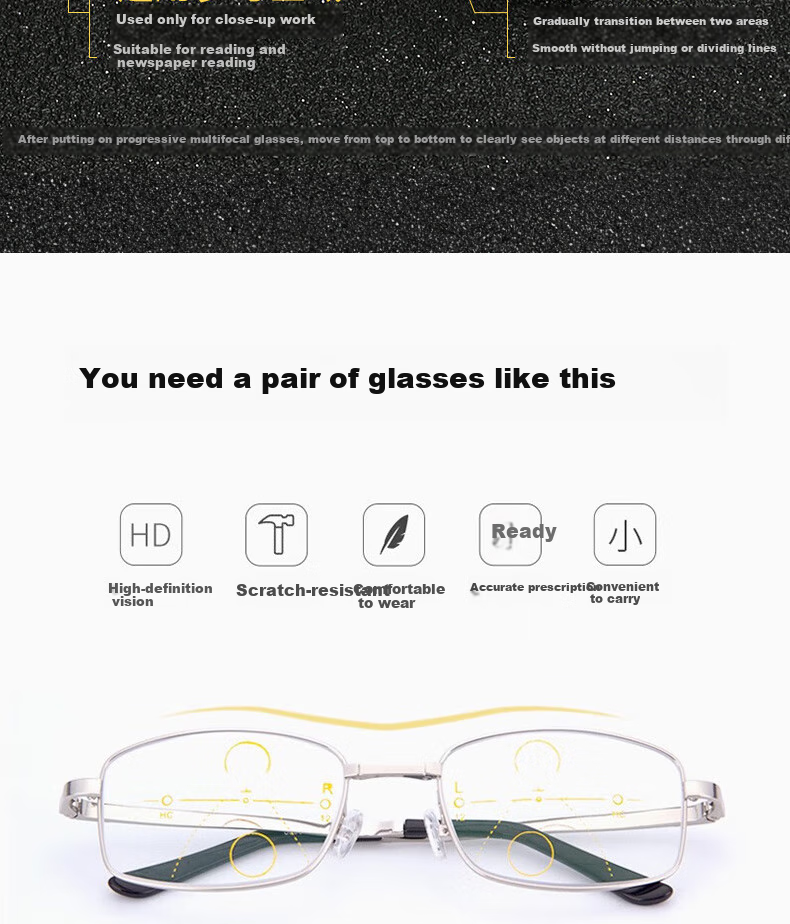 Boshide Reading Glasses, Foldable Reading Glasses, Progressive Multi-Focal Anti-Blue Light, Foldable Full-Frame [Silver], +4.00 Diopters 3