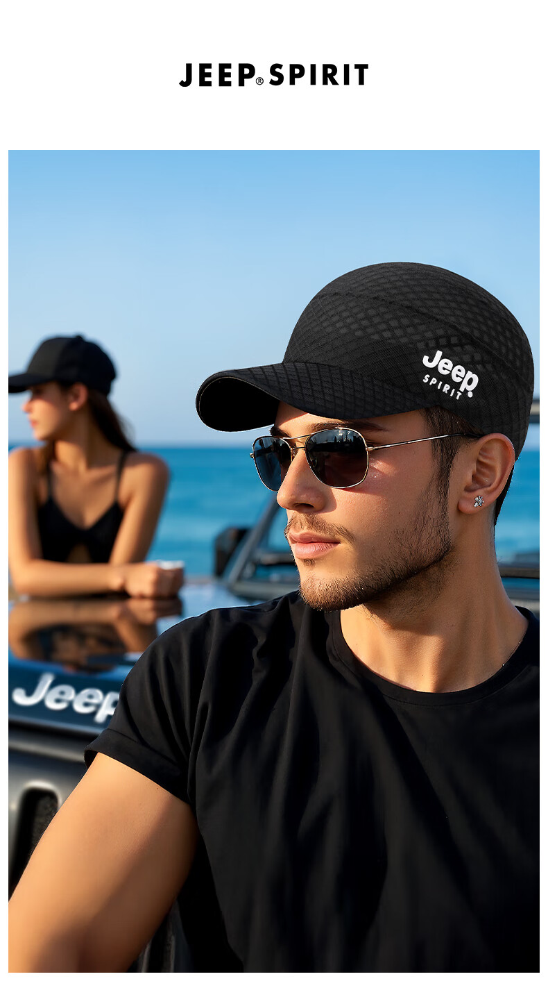 JEEP Unisex Summer Mesh Hollow Baseball Cap, Versatile Casual Sun Visor Hat, Breathable Sun Protection Cap for Men And Wome 7