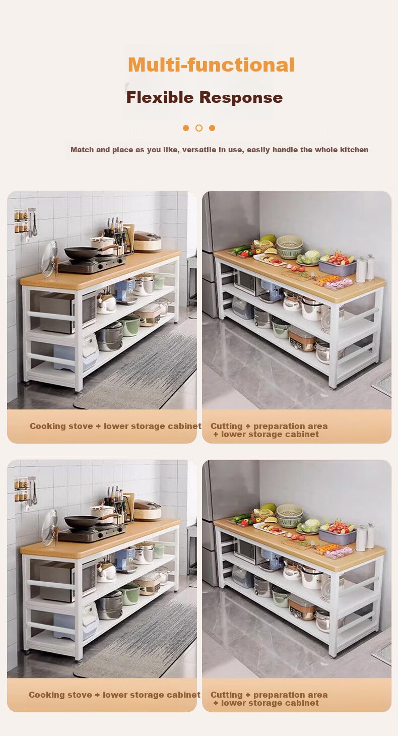 Quanpinwu Kitchen Storage Rack, Floor-Standing Multifunctional Cutting Table, Multi-Layer Sideboard, Cookware Storage Cabinet, Narrow Cupboard, 24 12