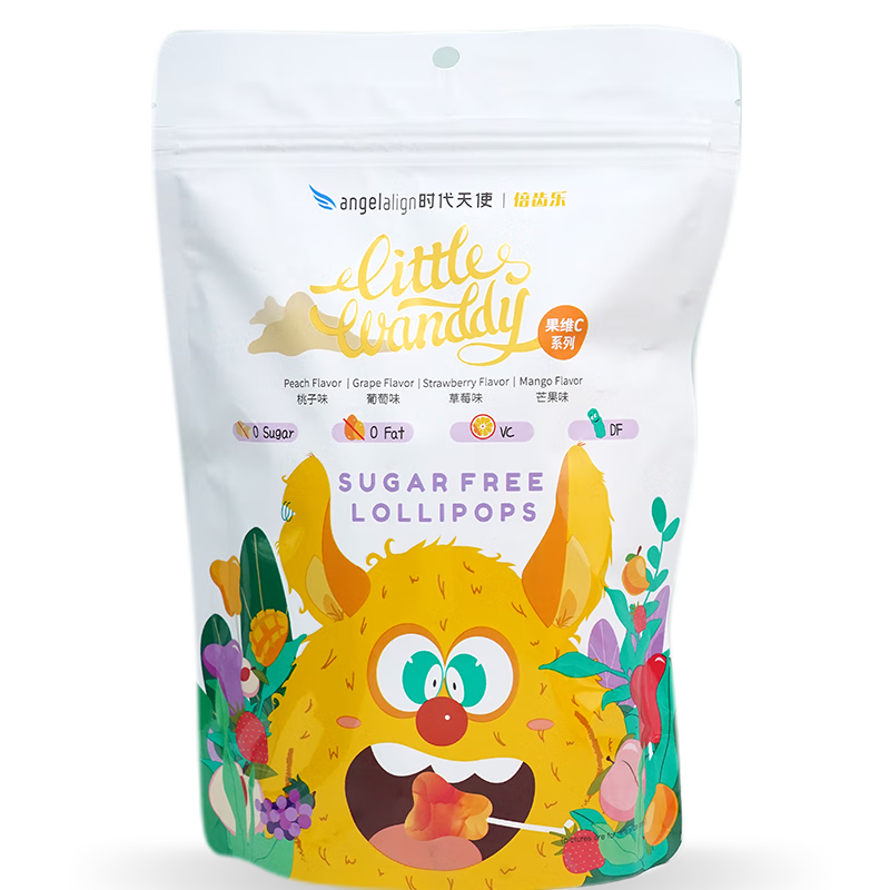 倍齿乐 果VC儿童棒棒糖 8g*16支 草莓/桃子/葡萄/芒果 0蔗糖棒棒糖