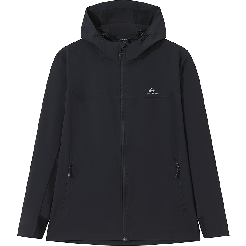 Pioneer Camp Sea Lion Soft Shell Jacket for Men, Spring And Summer Windproof Quick-Dry Breathable Jacket, Outdoor Hiking Mountaineering Sports Running Hooded Coat