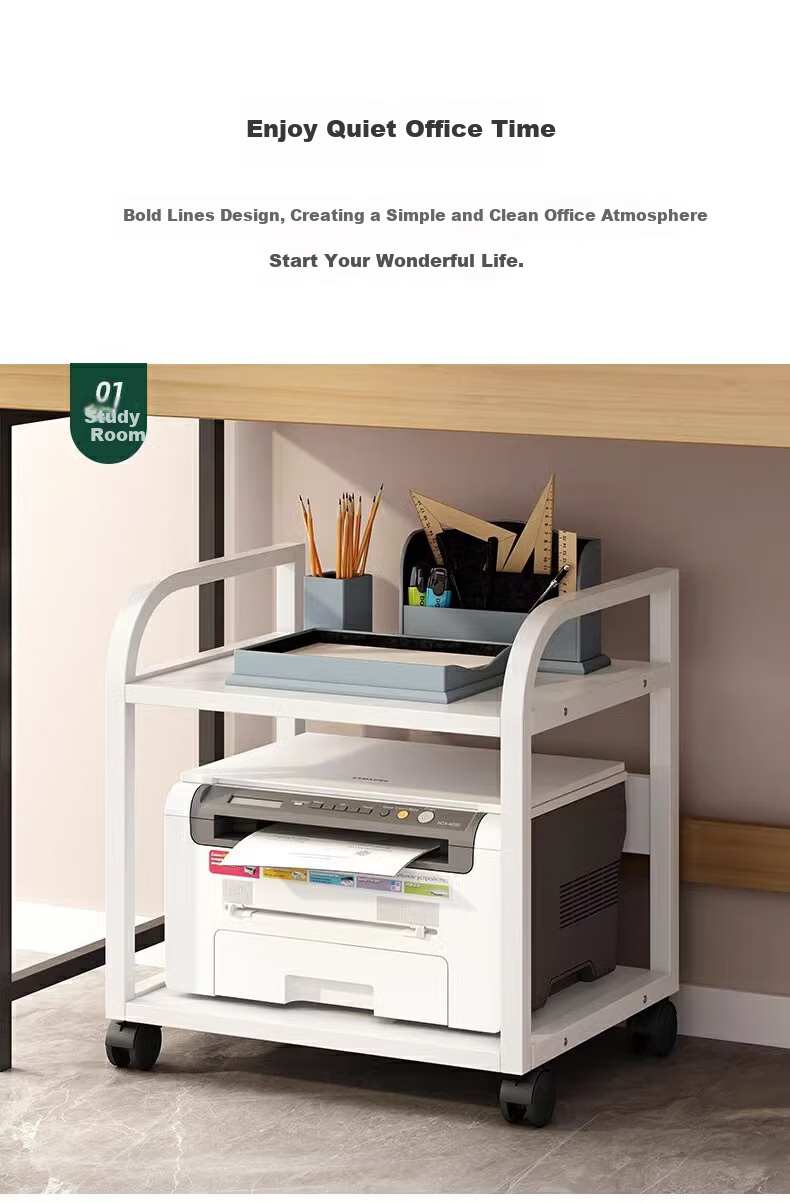 FENJIEXIAN Storage Rack, Printer Organizer Shelf, Floor-Standing Storage Rack, Movable Multi-Layer Storage Shelf, Simple Multi-Tier Organizer 3