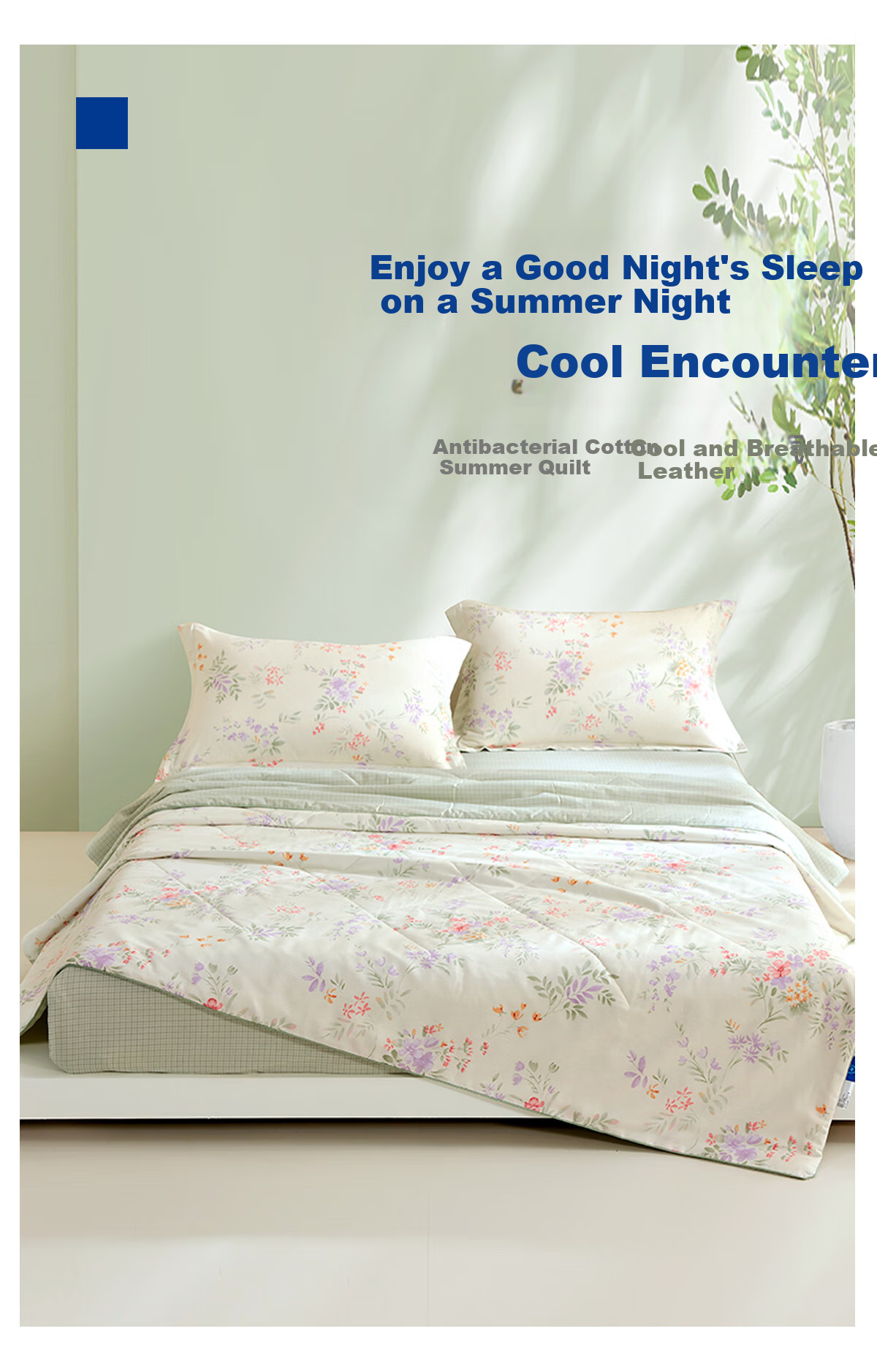 MLILY Summer Cooling Quilt, 100% Pure Cotton Air Conditioning Quilt, Summer Pure Cotton Cooling Quilt, Machine Washable Fiber Quilt, Tulip Patter 1