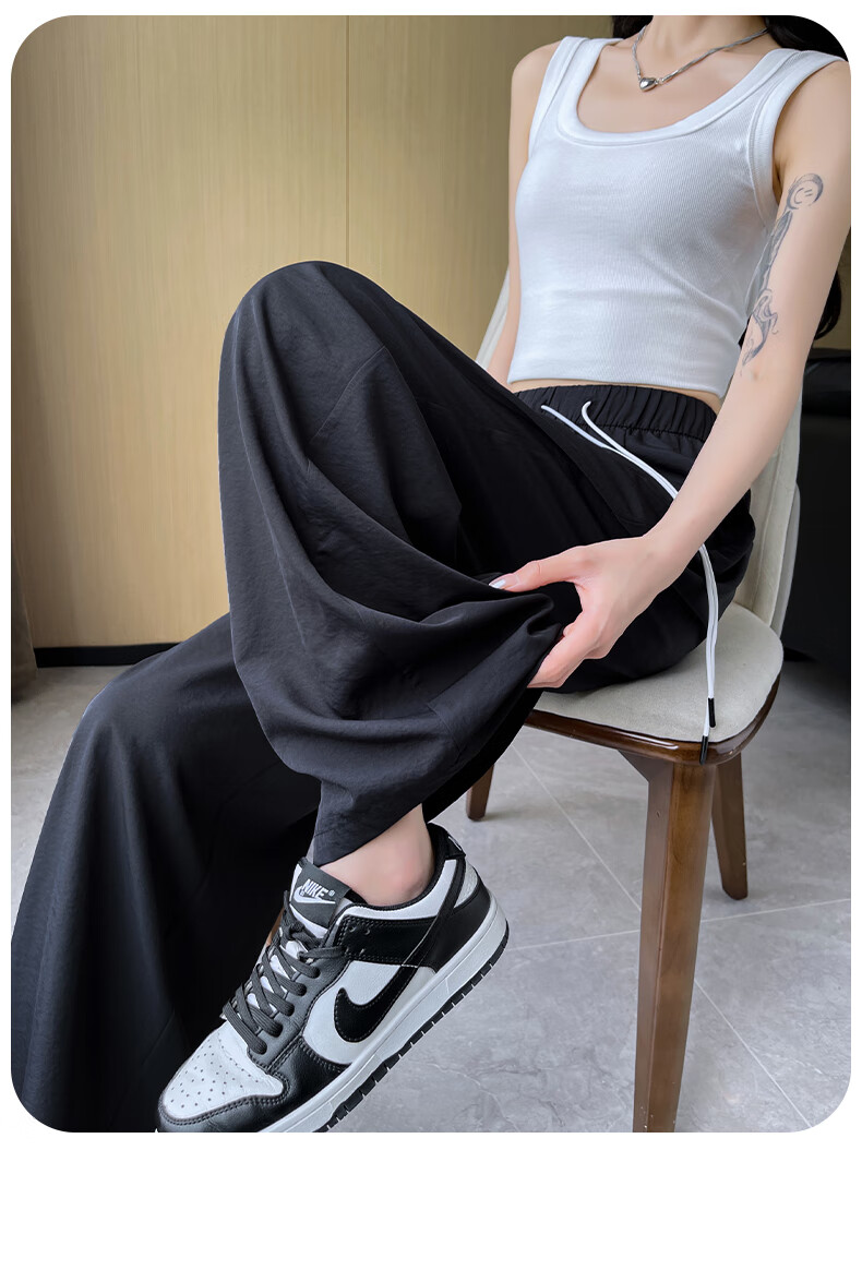 FitonTon Women's Pants, 2025 New Style, Wide-Leg Trousers, Loose Straight-Leg Versatile Draping Casual Quick-Dry Yamamoto Wide-Leg Pants for Wome 8