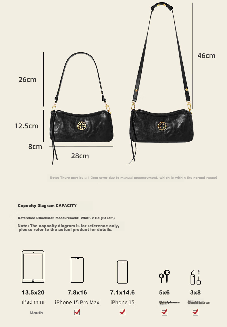 CASSILE Women's Handbag, Tote Bag, Vegetable Tanned Top-Grain Leather, Light Luxury Shoulder Underarm Bag, 520 Gift 4