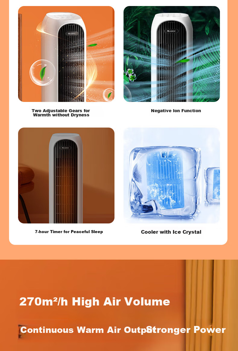 GREE [Cool And Warm] Home Remote Control Air Conditioner Fan Cooling Fan Negative Ion Purification Humidifying Floor Water-Cooled Tower Fan Cold Air Machine Temperature Reduction Cooling Fan KS-04X71RDg 11