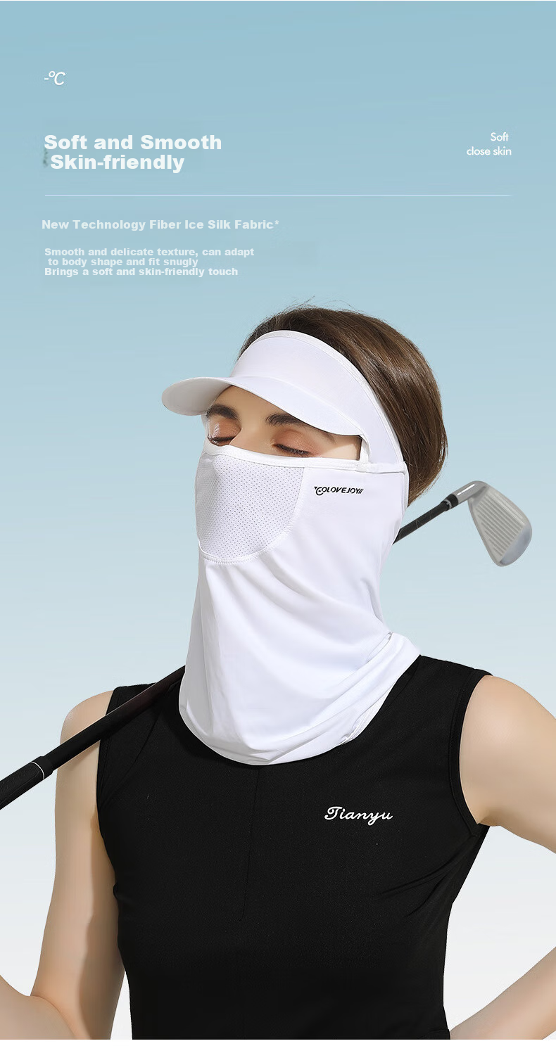 GLO-STORY Sun Protection Face Mask for Women, Full-Face Mask, Outdoor Golf Sports Sunshade, Cycling Face Covering, Headscarf Face Veil 8