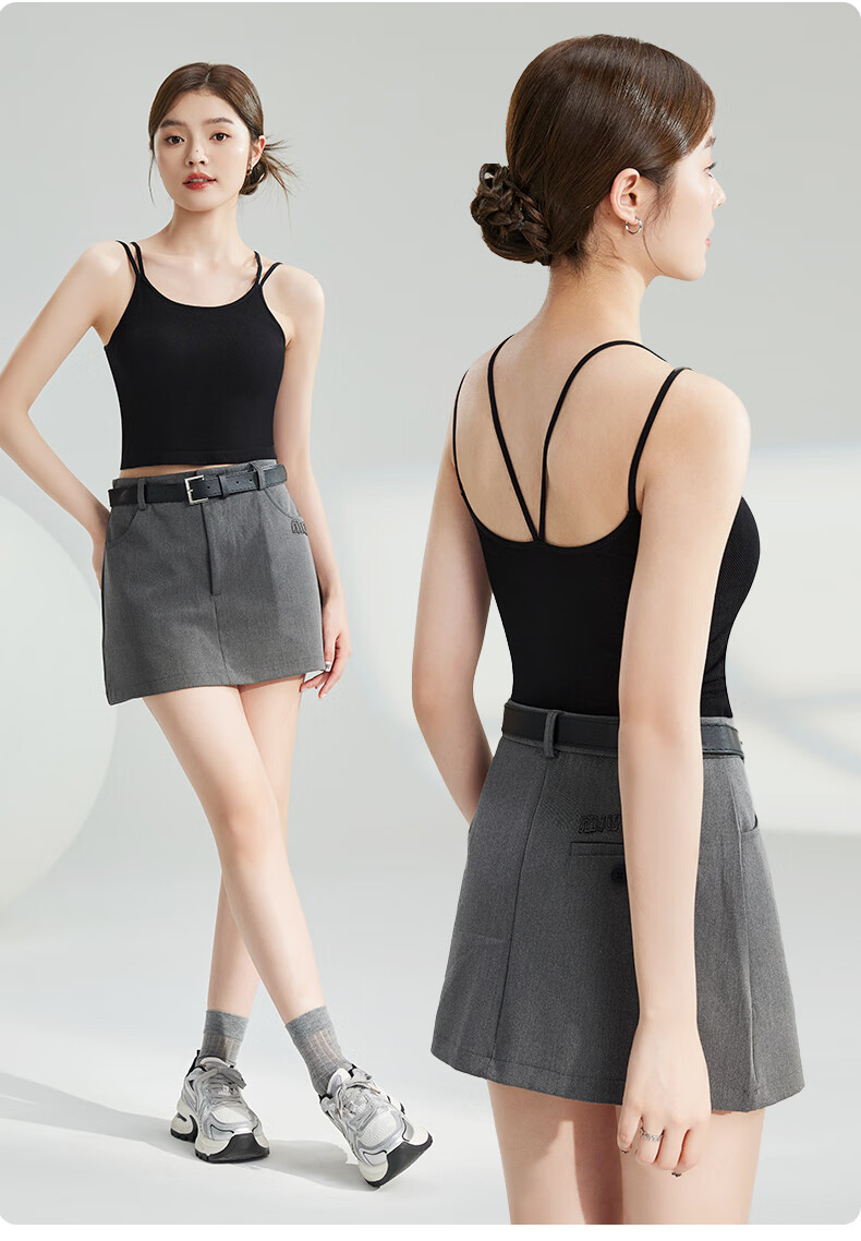 Ordifen Women's Camisole Tank Top, No Bra Needed, Covers Side Boob, Enhances Back, with Built-In Pads, Breathable Sports Bra for Fitness And Outer Wear 9