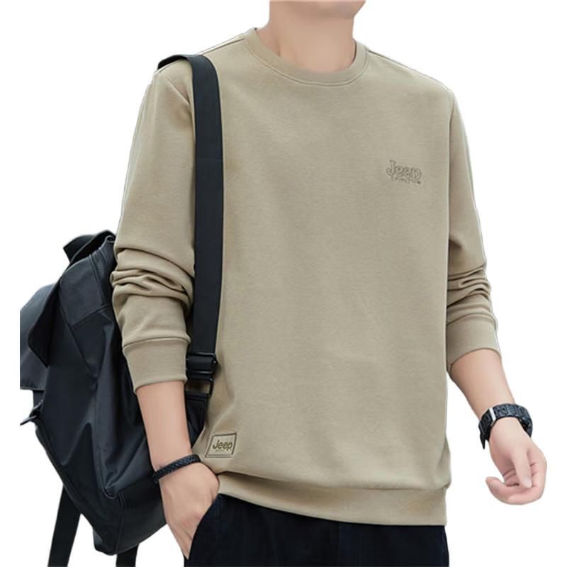 JEEP SPIRIT Men's Sweatshirt, Round Neck, Autumn And Winter Jacket, Men's Long-Sleeve T-Shirt, Loose Casual Trendy Clothing