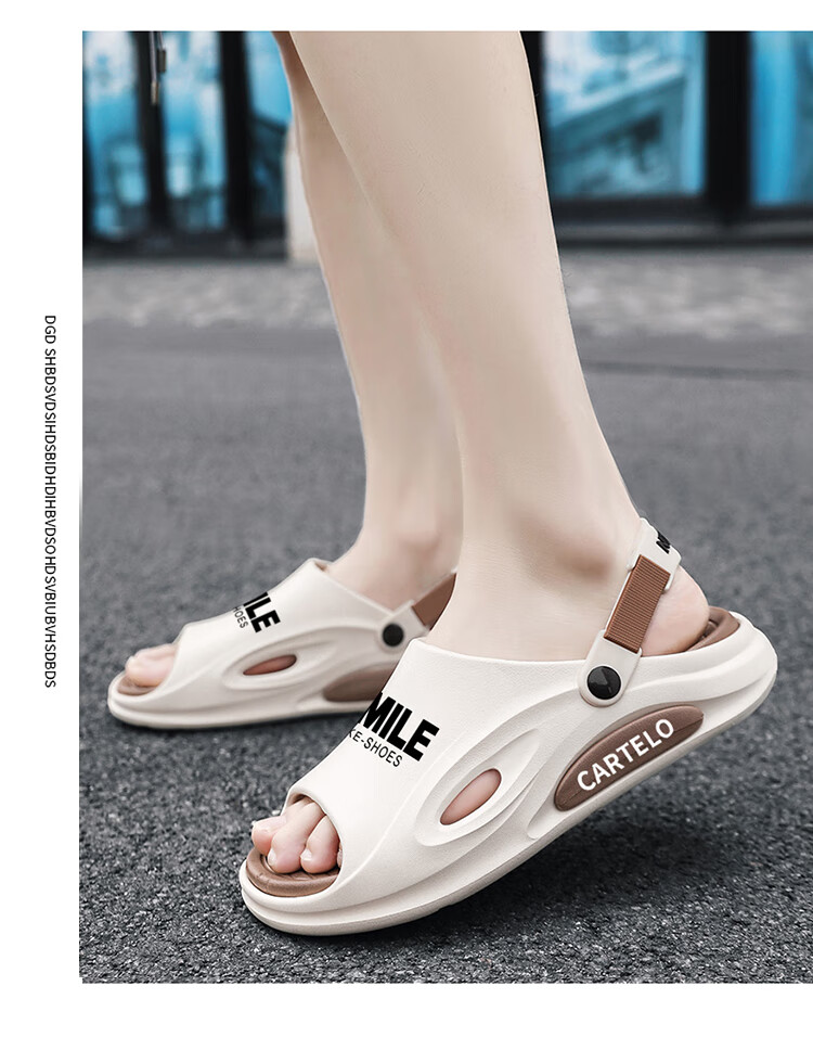 CARTELO Men's Sandals, Summer Breathable, Outdoor Wear, Comfortable Dual-Use Beach Slippers for Me 7